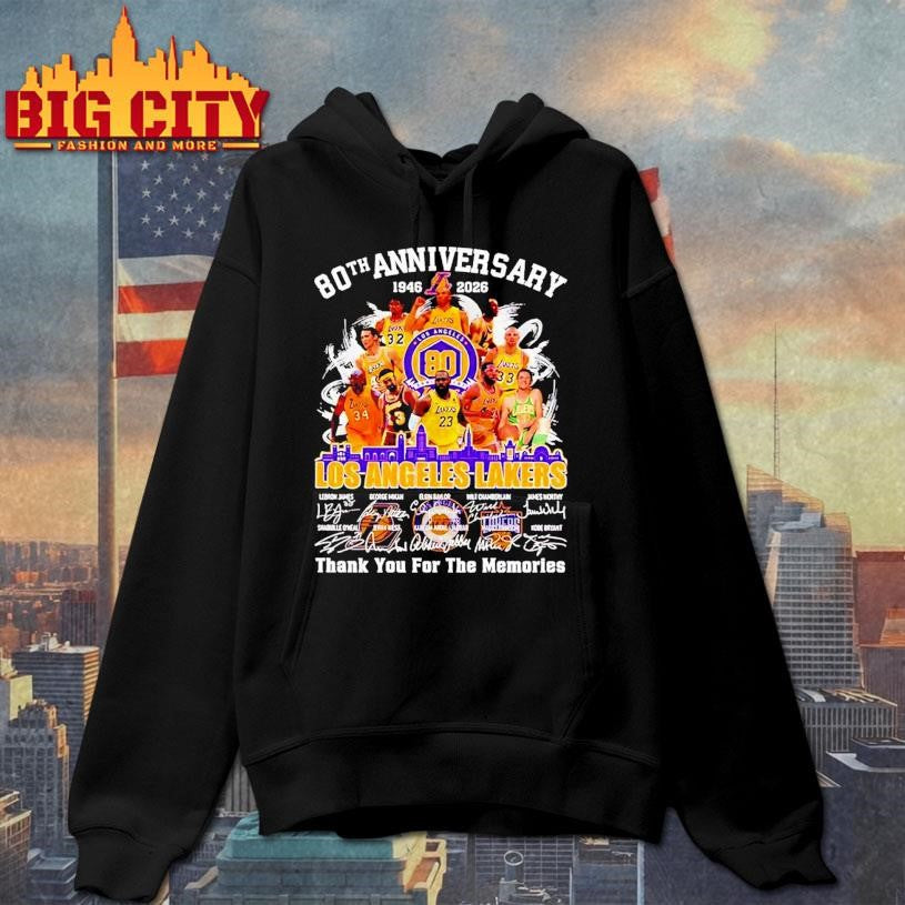 80th Anniversary 1946 2026 Los Angeles Lakers team players Shirt
