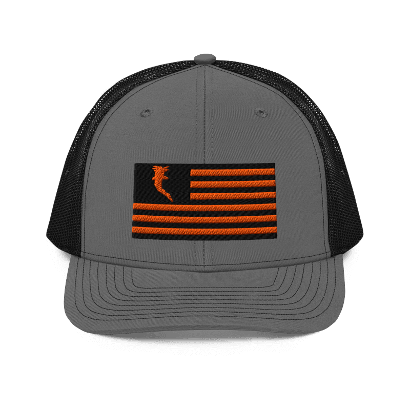 Flag Embroidered Neon Orange (Snapback)