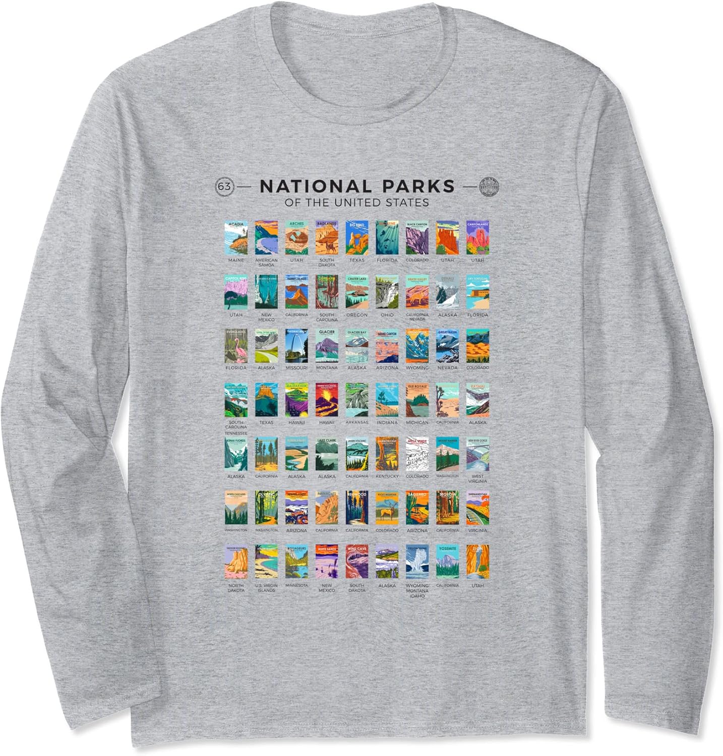 National Parks of the US Merch Apparel Designs