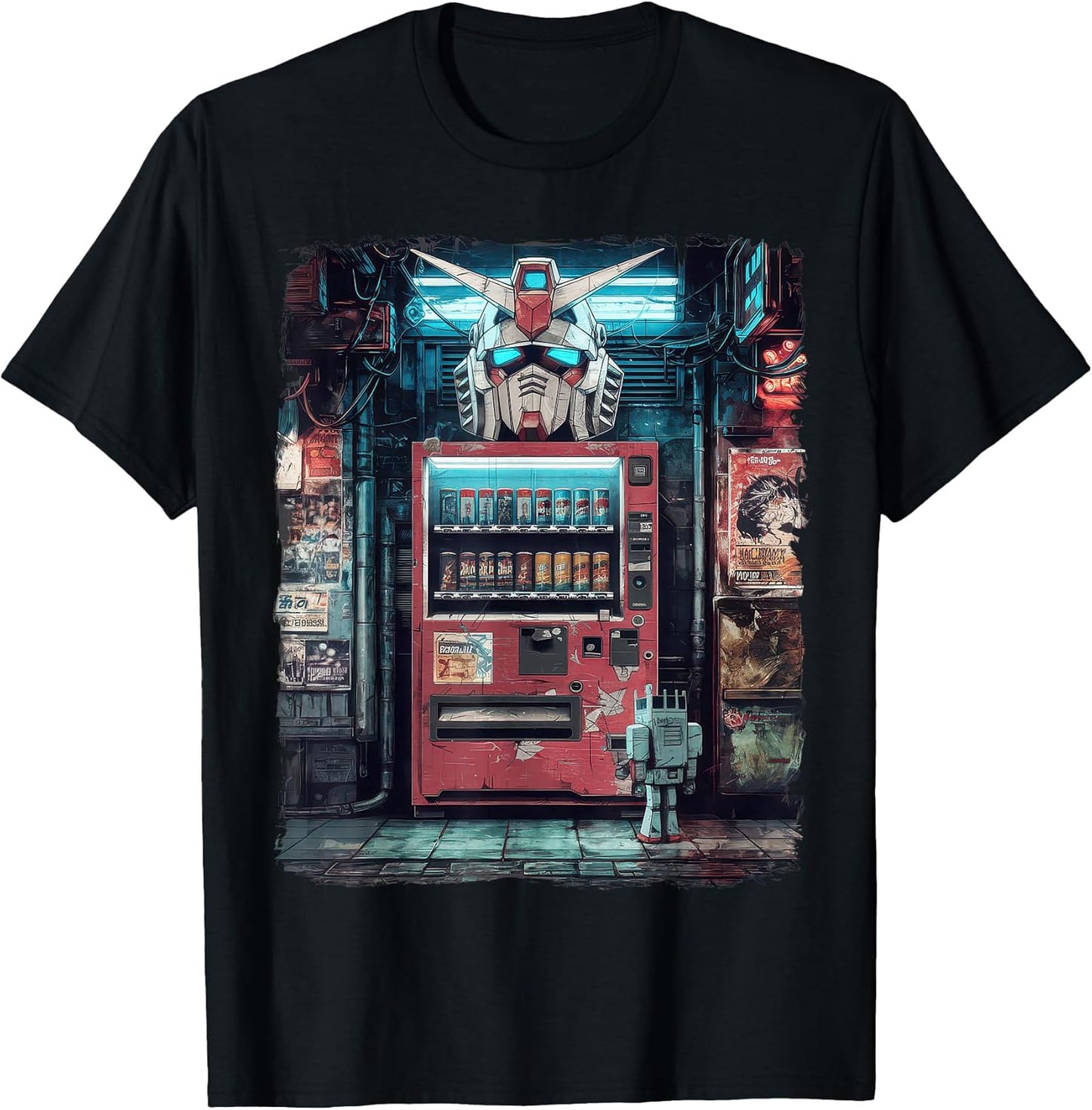 Mecha Tshirt Japanese Mecha Robot Head Anime Art