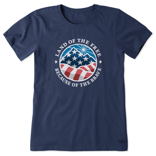 Women's Land of the Free Americana Coin Short Sleeve Crusher Tee