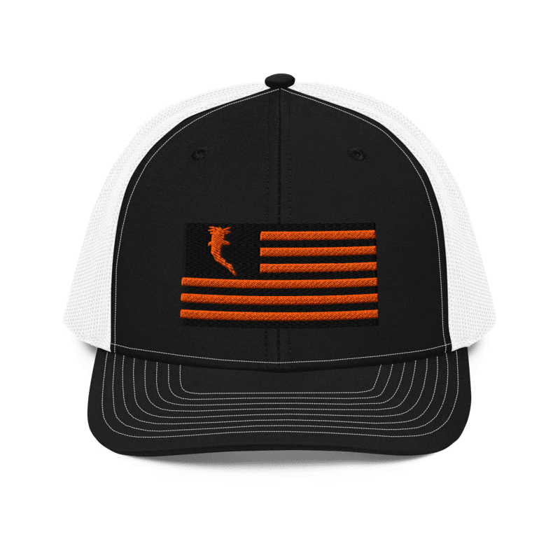 Flag Embroidered Neon Orange (Snapback)