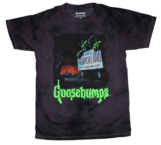 Goosebumps Mens T-Shirt - Horrorland Welcome Sign Image