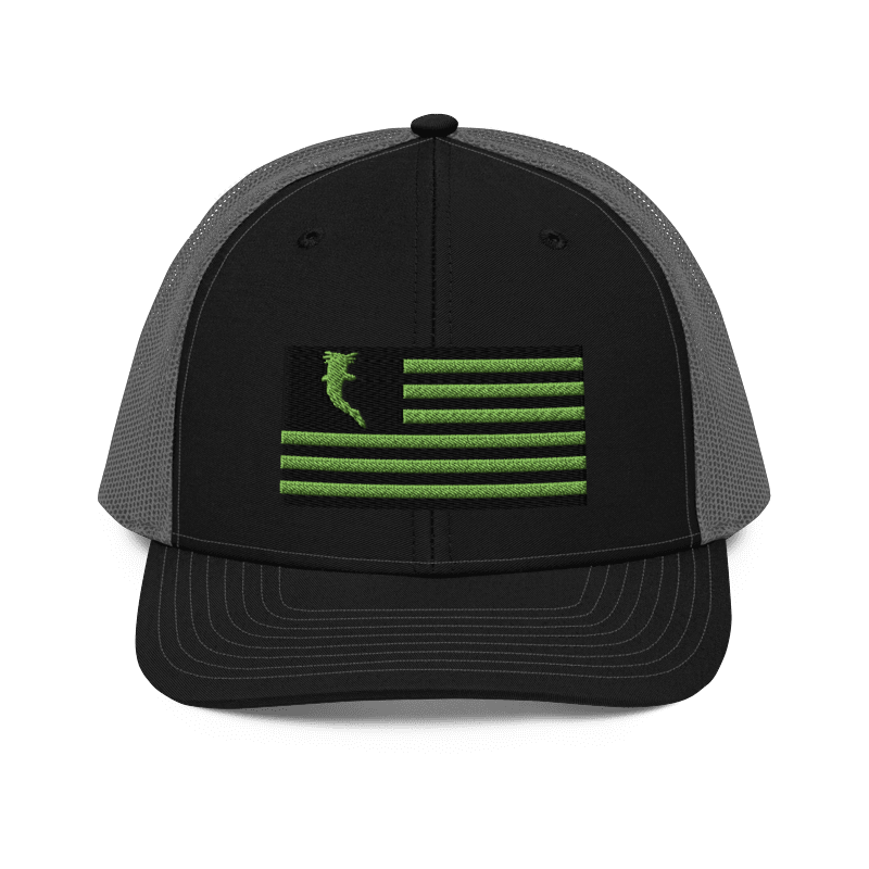 Flag Embroidered Neon Green (Snapback)