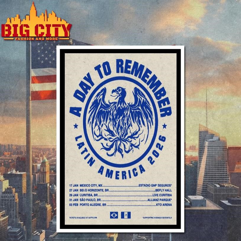 A Day To Remember Latin America 2026 Poster Shirt
