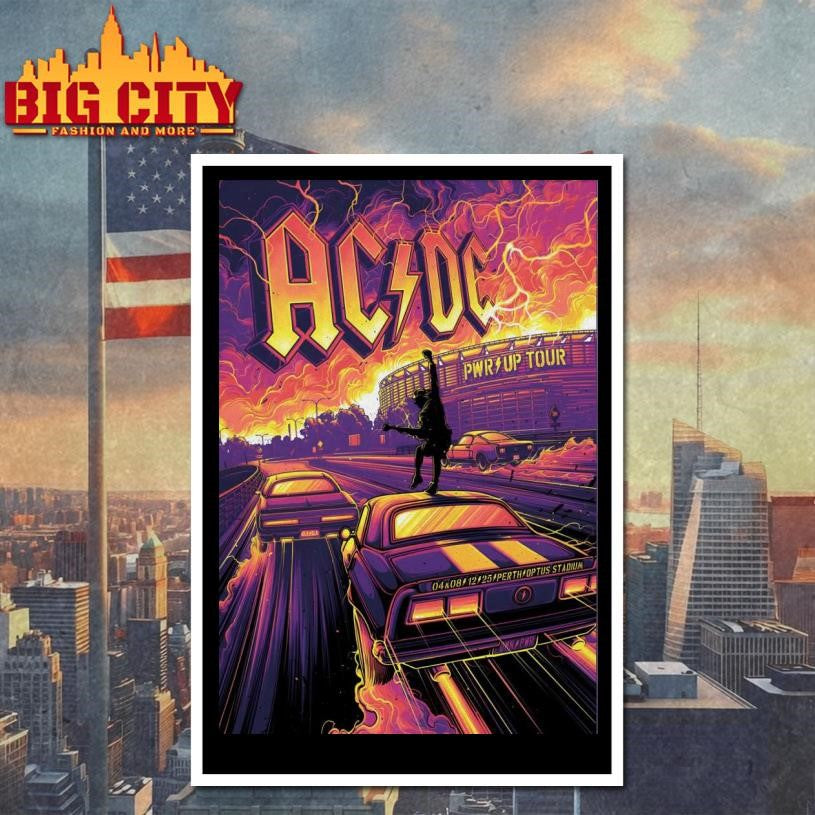 AC DC 4-8_12_2025 Perth At Optus Stadium Poster Shirt