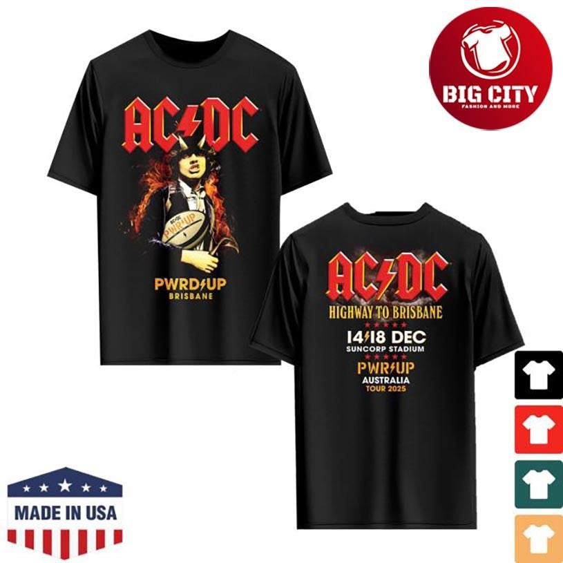 AC DC Brisbane Pwr Up Tour Two Sided Shirt