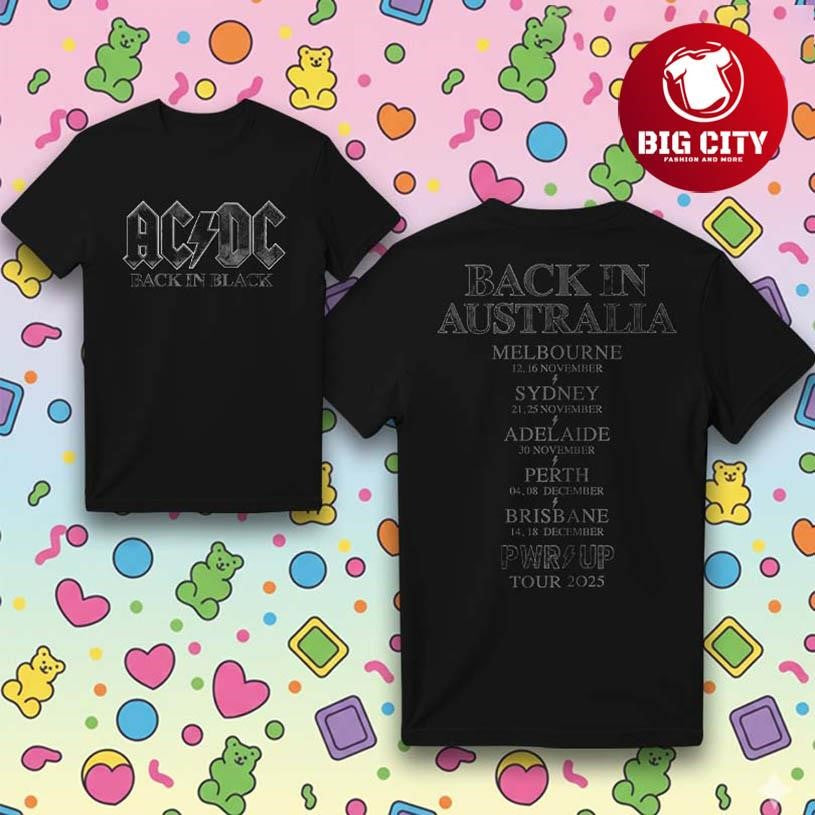 ACDC Back In Australia Tour Two Sided Shirt