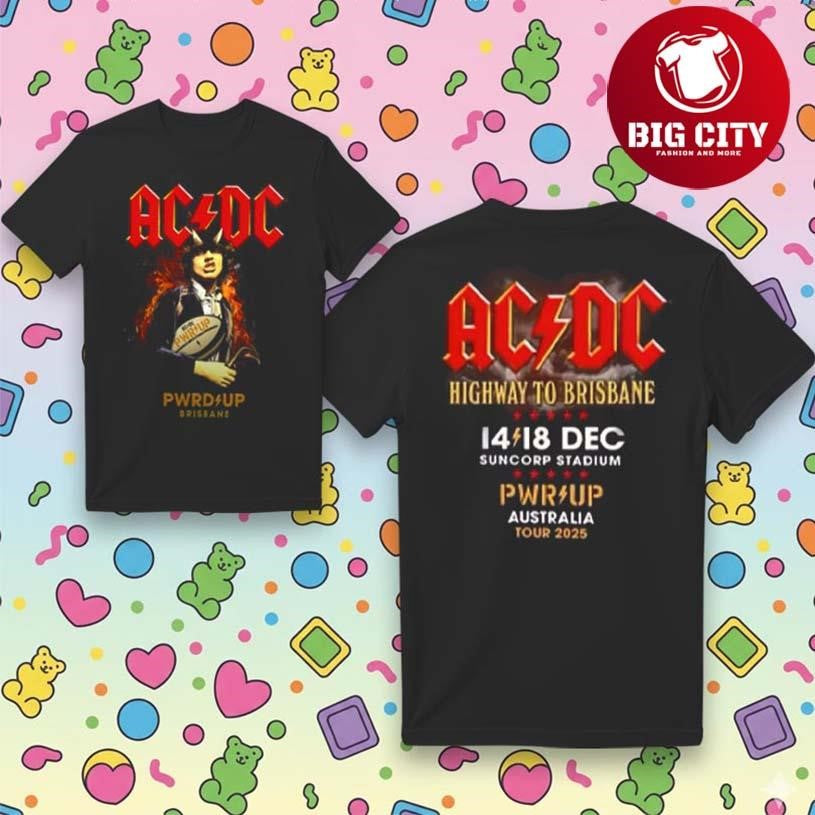 ACDC Dec 14-18 2025 Suncorp Stadium Australia Tour Two Sided Shirt