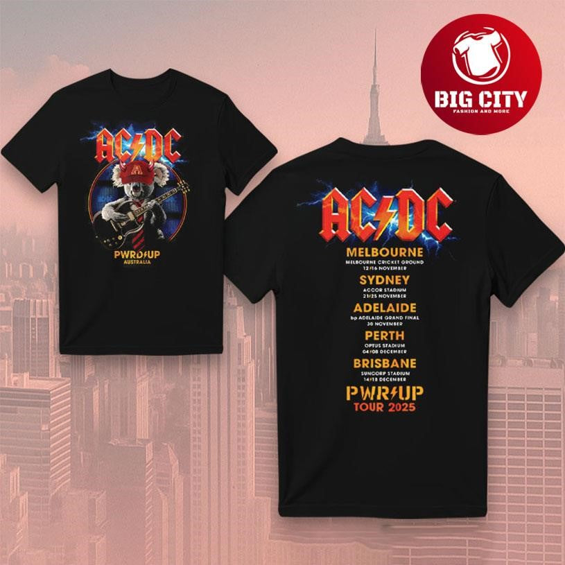 ACDC Koala PWR UP Tour AUS 2025 Two Sided Shirt