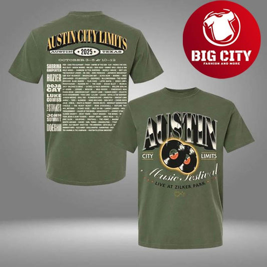 ACL Music Festival 2025 Merch Records Lineup Shirt