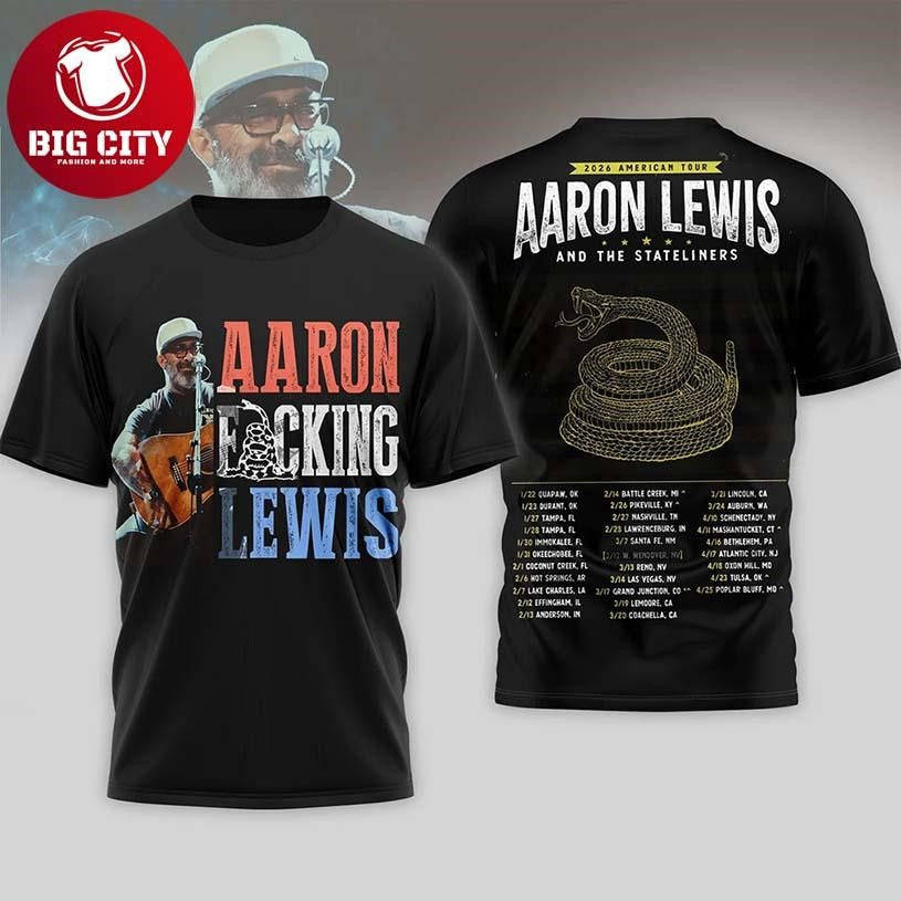 Aaron Lewis 2026 American Tour Country Music Concert Two Sided Shirt