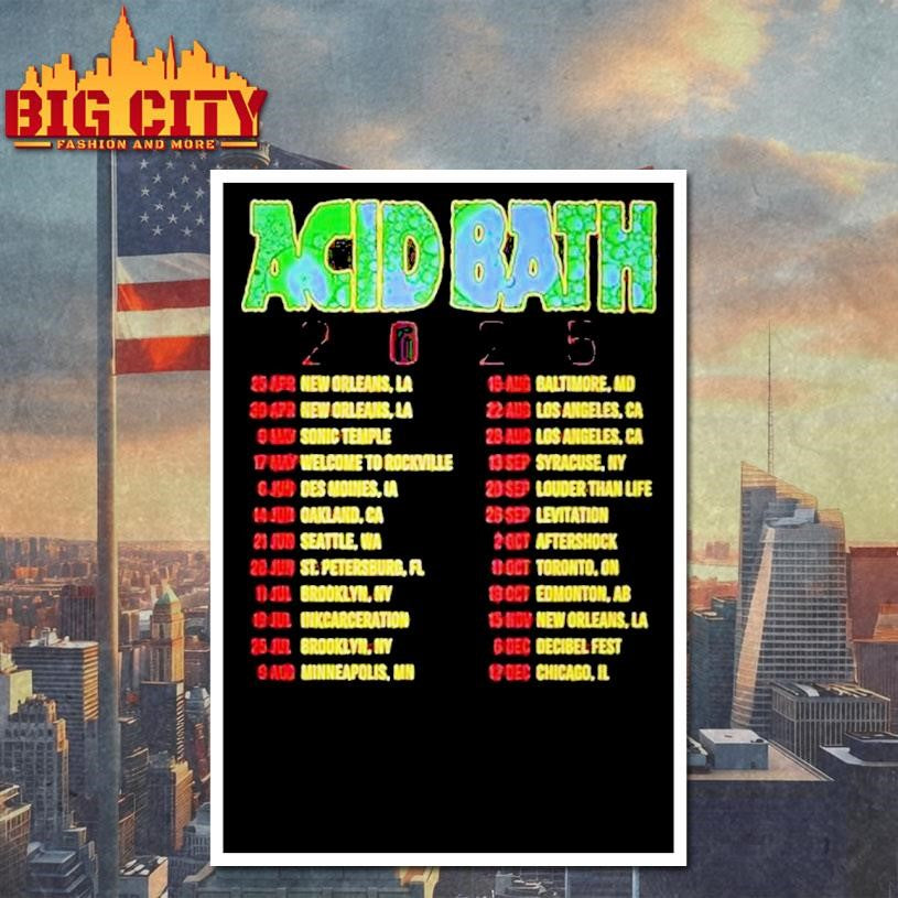 Acid Bath Merch American Tour 2025 Shirt