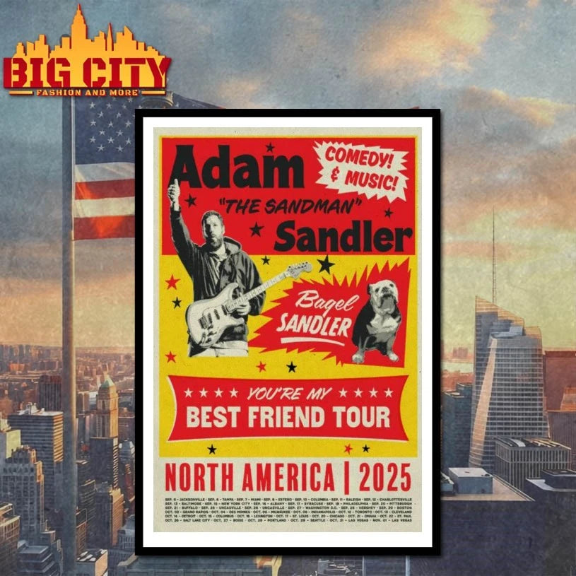 Adam Sandler North America Comedy Tour 2025 Poster shirt