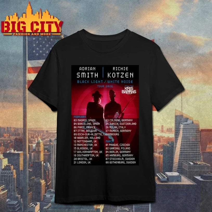 Adrian Smith And Kris Barras Black Light White Noise 2026 Shows Poster Shirt