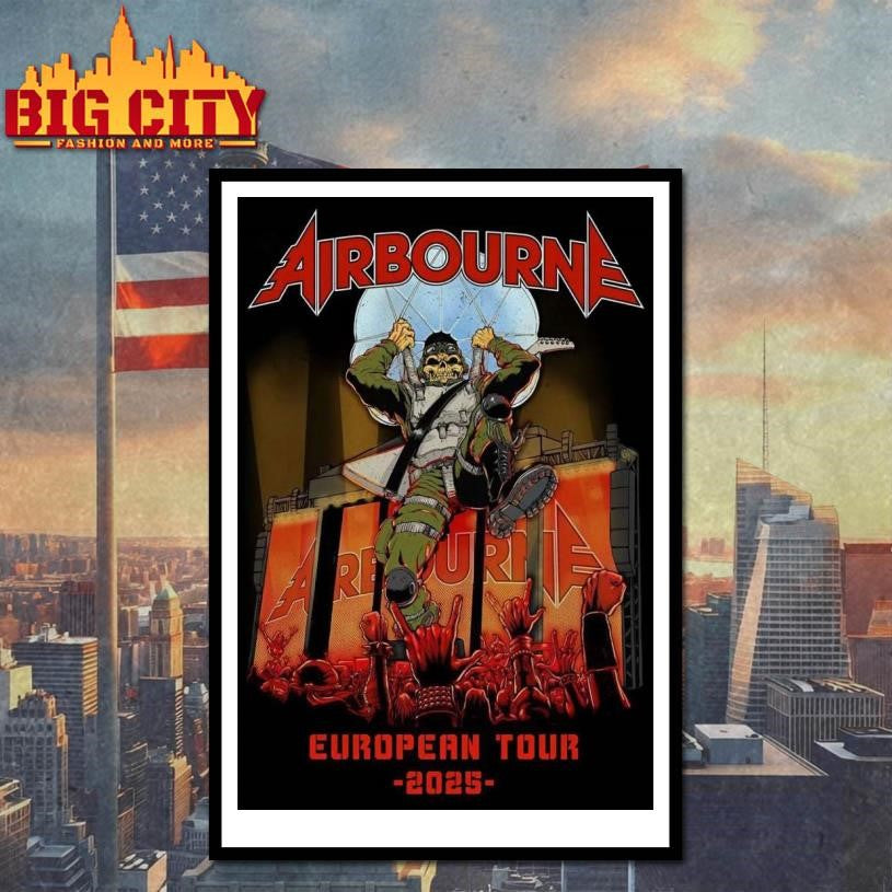 Airbourne Scorch Incoming Summer Tour 2025 Poster shirt