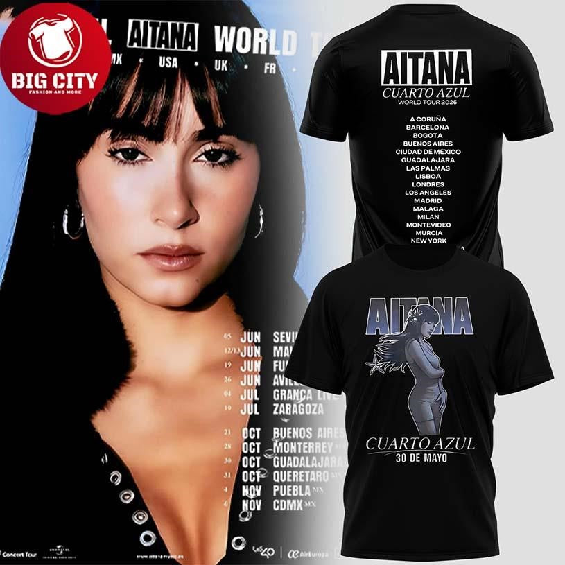 Aitana Cuarto Azul World Tour 2026 Celebrate Two Sided Shirt
