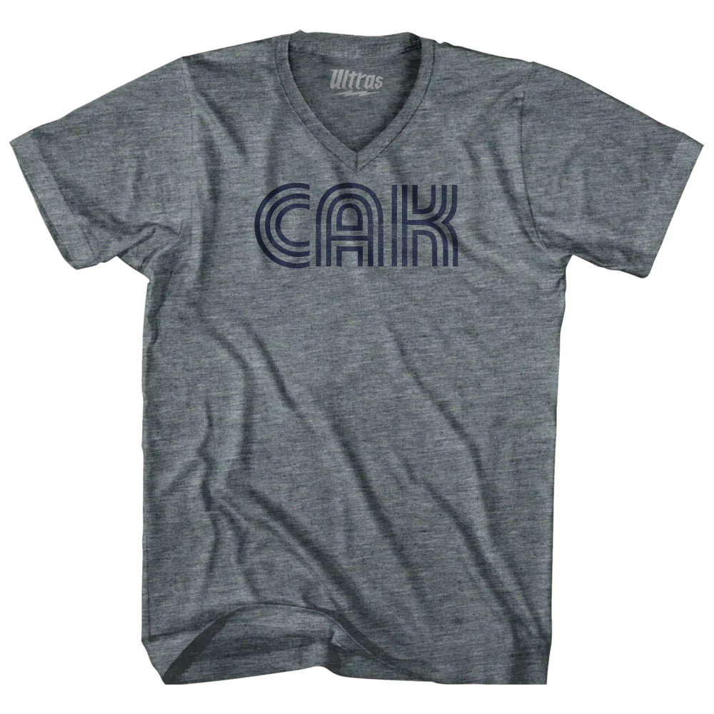 Akron CAK Airport Adult Tri-Blend V-neck T-shirt