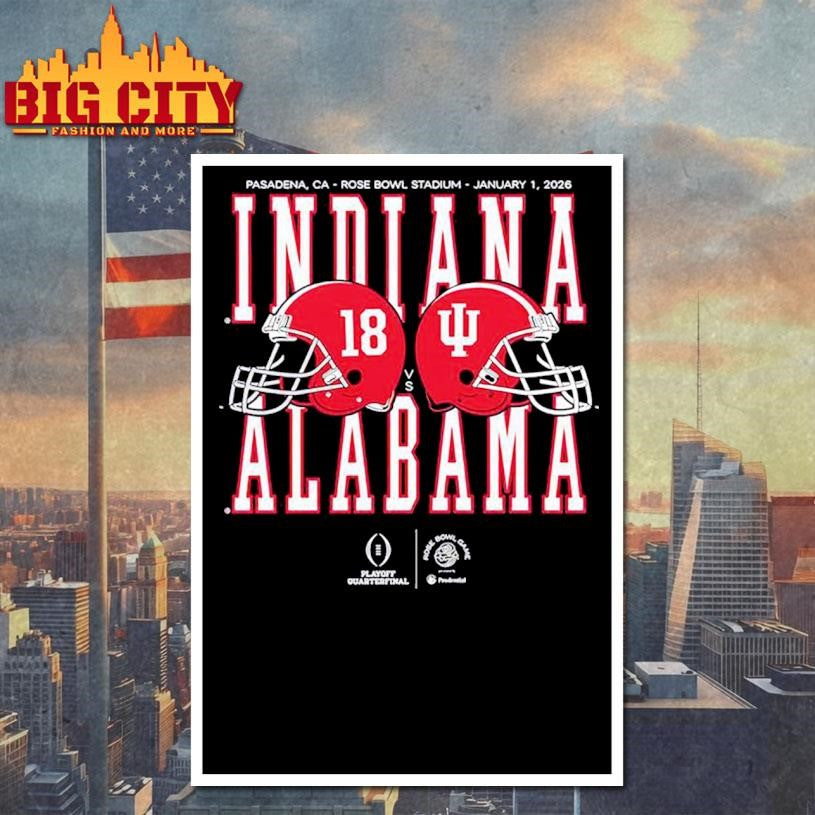 Alabama vs Indiana 2025 2026 Rose Bowl Game Helmet Matchup Shirt