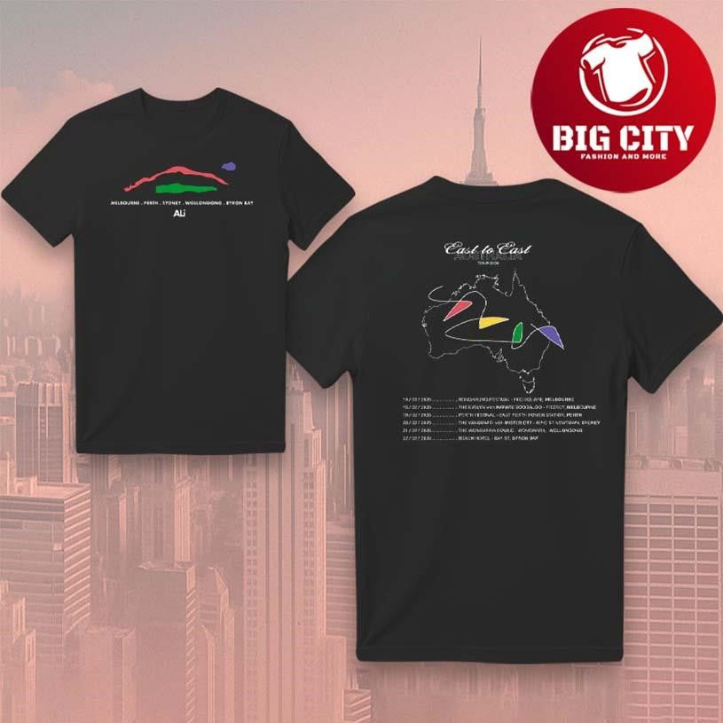 Ali Australia Tour 2026 East to East Abstract Two Sided Shirt