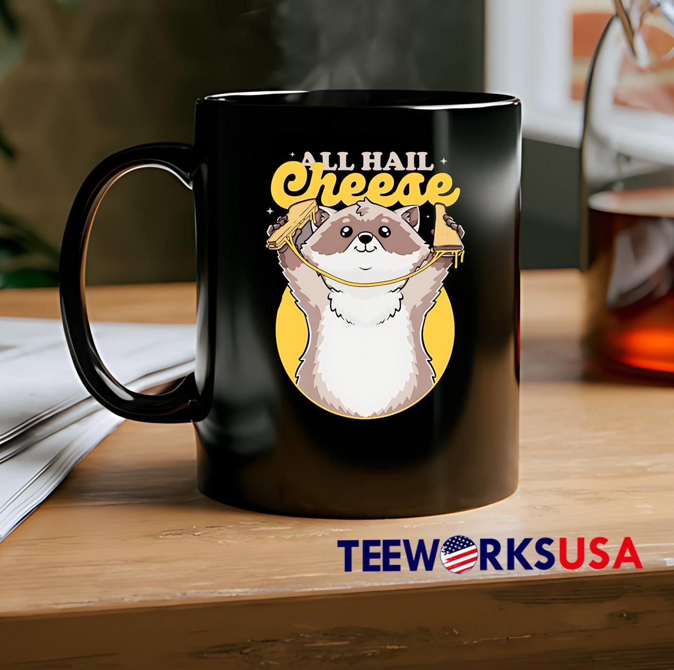 All Hail Cheese Raccoon Holding Grilled Cheese Sandwich shirt