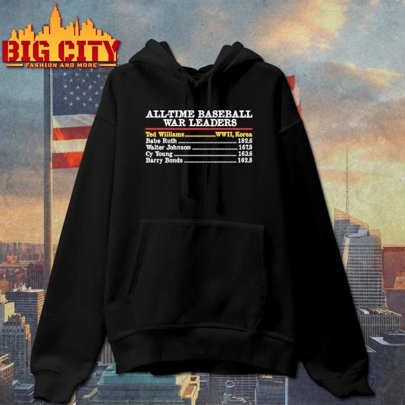 All Time Baseball WAR Leaders shirt