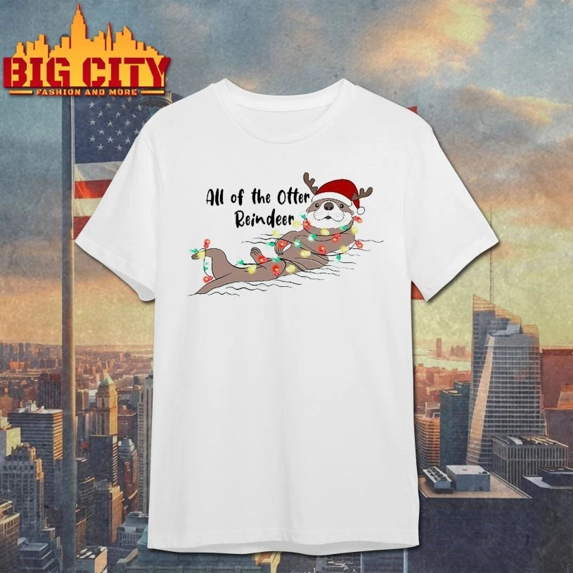 All of the otter reindeer christmas light shirt