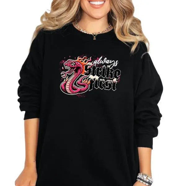 Always Strike First Crewneck Sweatshirt, T Shirt, or Hoodie Grunge Aesthetic Pullover | Casual, Comfort, Streetwear,...