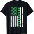 American Flag Shamrocks St Patricks Day Vintage Irish USA T-Shirt made in USA