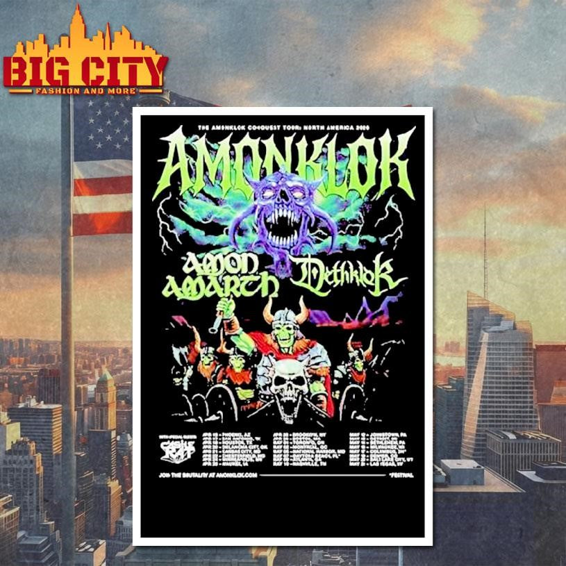 Amon Amarth And Dethklok Amonklok Conquest Tour North America 2026 Dates Shirt