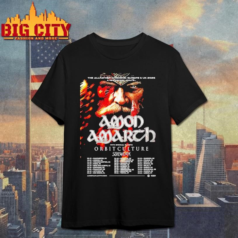 Amon Amarth Europe &amp; UK 2026 Tour Shirt