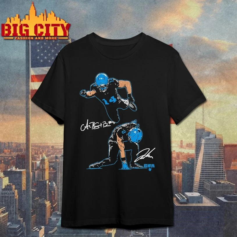 Amon-Ra St. Brown &amp; Jahmyr Gibbs Superheroes signatures shirts