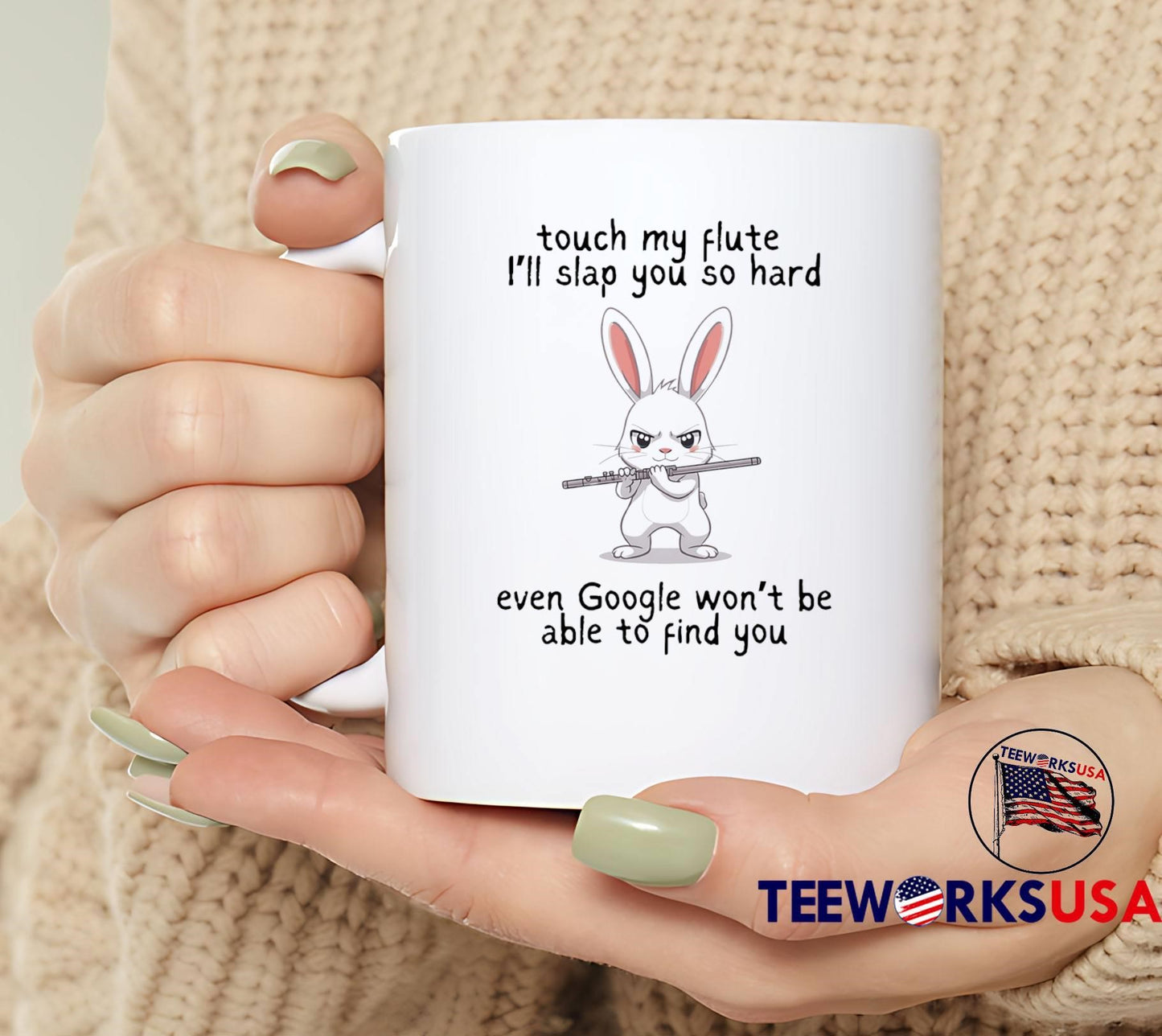 Angry Rabbit Touch My Flute Or I’ll Slap You shirt