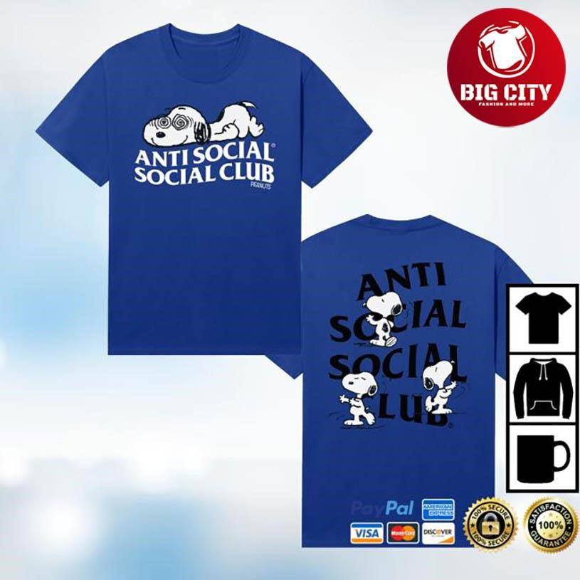 Anti Social Social Club Assc X Peanuts Feeling Funny Two Sided Shirt