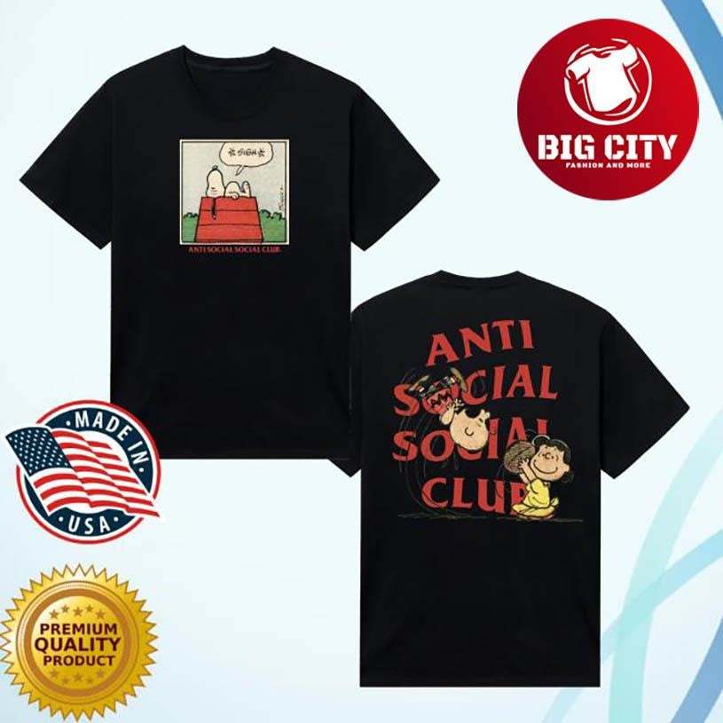 Anti Social Social Club Assc X Peanuts Sigh Two Sided Shirt