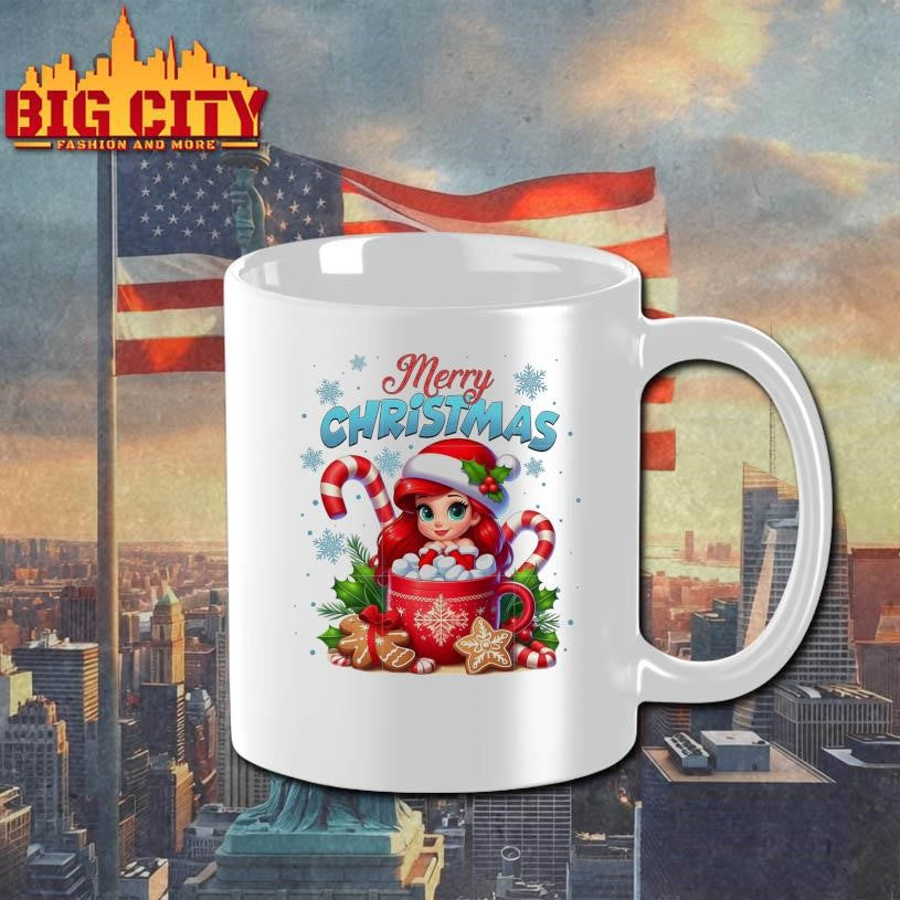 Ariel coffee mug merry christmas shirt