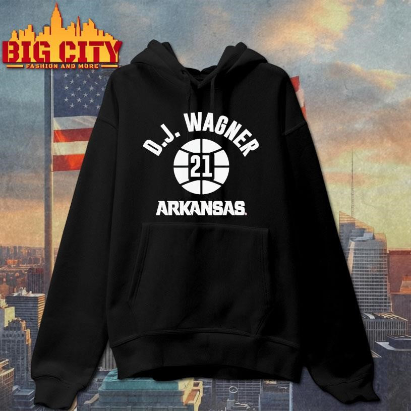 Arkansas Razorbacks Basketball D.J. Wagner #21 name number ball shirt