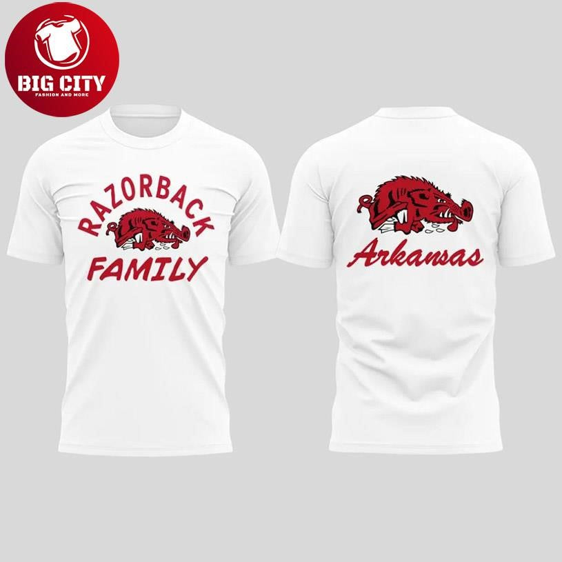 Arkansas Razorbacks Family 2026 Two Sided Shirt