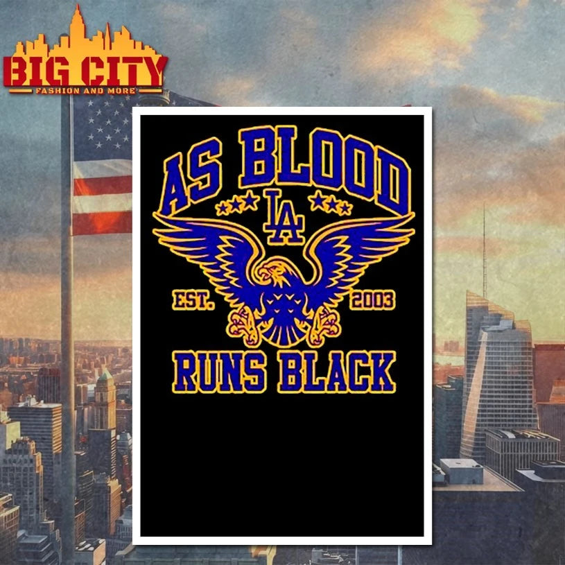 As Blood Runs Black Eagle Crest Purple and Gold EST 2003 shirt