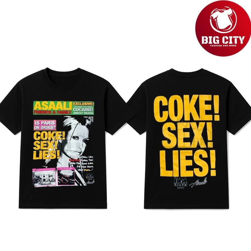 Asaali Paris Hilton Coke Sex Lies Two Sided Shirt