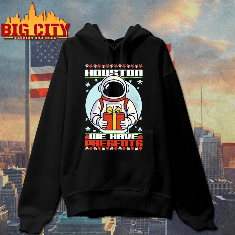 Astronaut Houston We Have Presents ugly christmas shirt