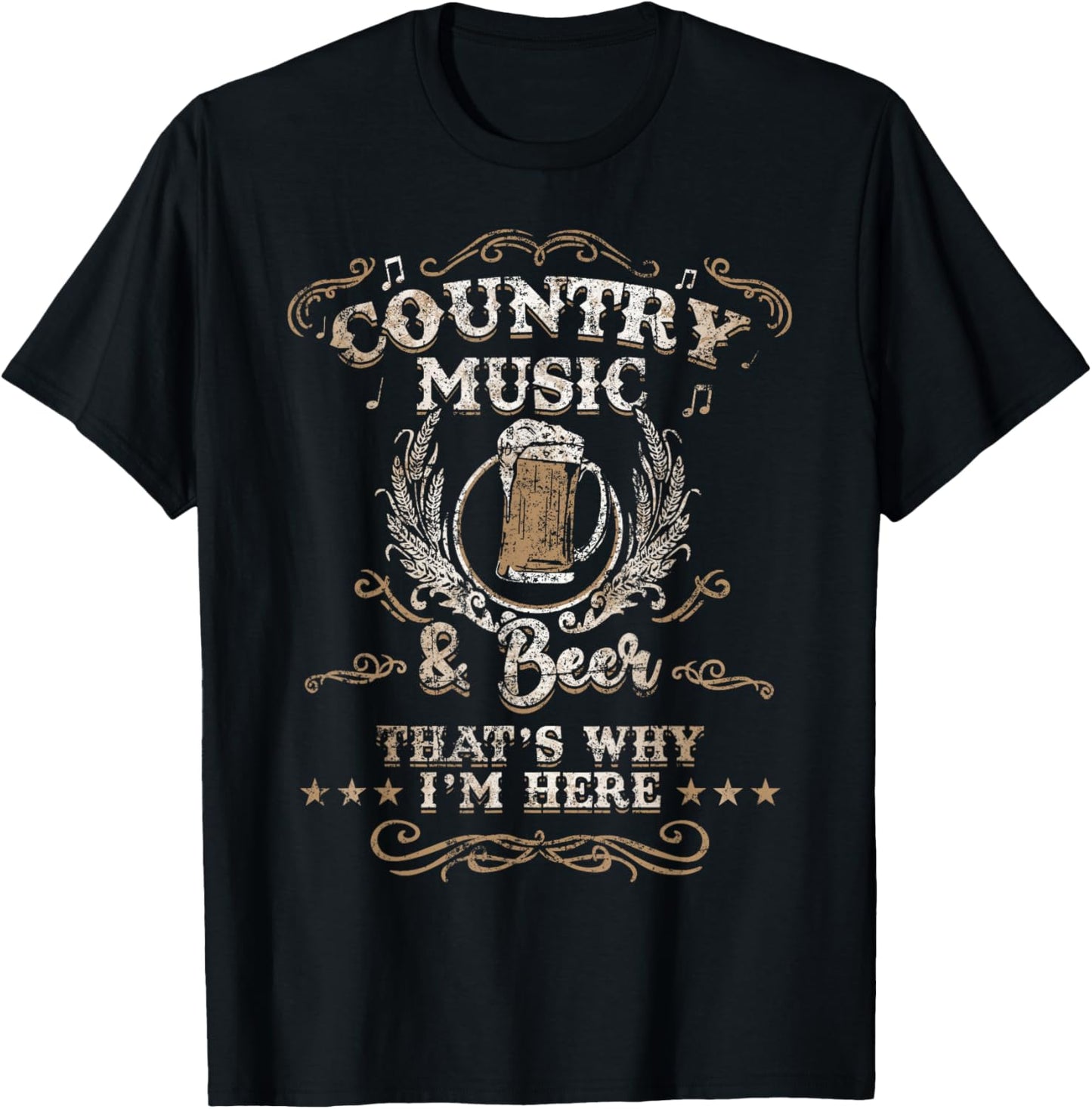 Vintage Country Music and Beer That's Why I'm Here Legends T-Shirt Small
