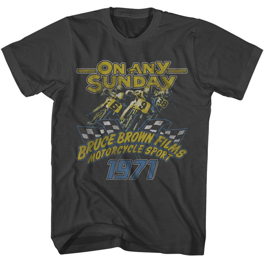 Bruce Brown Films - On Any Sunday 71 - American Classics - Solid Gray Adult Short Sleeve T-Shirt