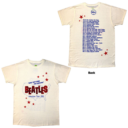 The Beatles T-Shirt: American Tour '64 (Natural) (Back Print)