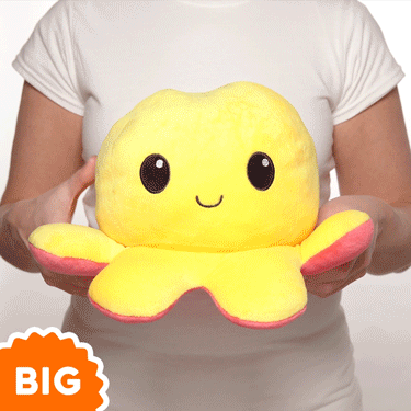 TeeTurtle Big Reversible Octopus Plushie (Yellow + Red)