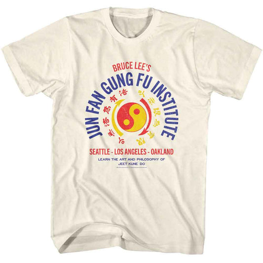 Bruce Lee - Jun Fan Gung Fu Inst - American Classics - Solid Off-White Adult Short Sleeve T-Shirt