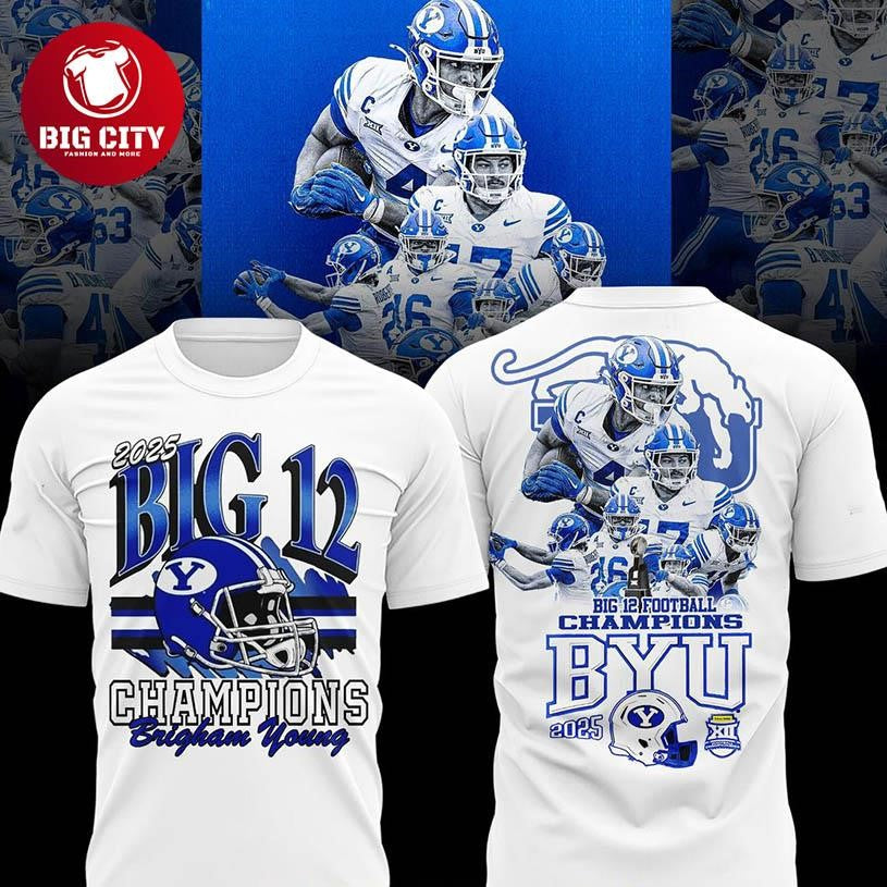 BYU Cougars Big 12 Football Champions 2025 Two Sided Shirt