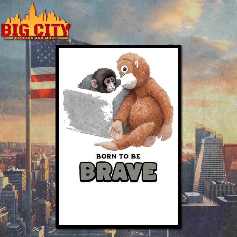 Baby Monkey Punch Born To Be Brave Shirt