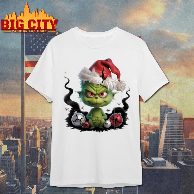 Baby grinch horror christmas balls shirt