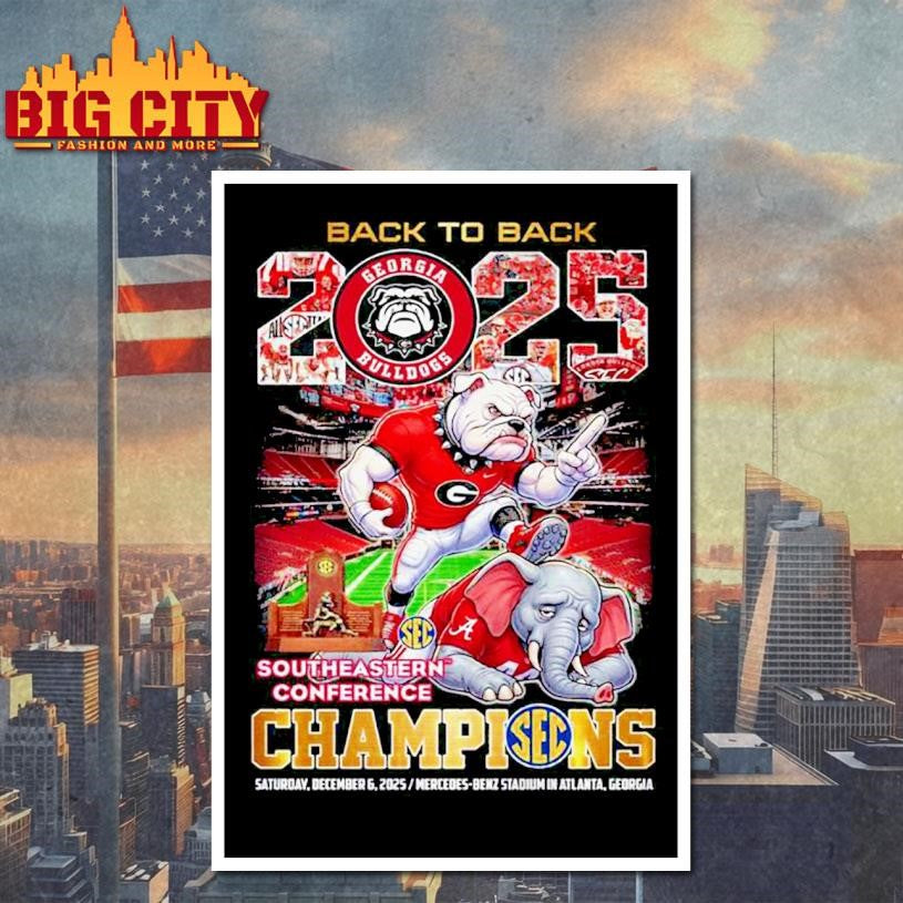 Back to Back 2025 Georgia Bulldogs Southeastern Conferece Champions Shirt